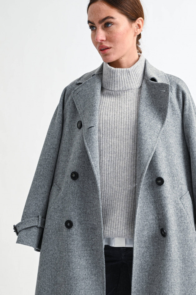 Max Mara Weekend Doppelreihiger Wollmantel BELGICA in Grau