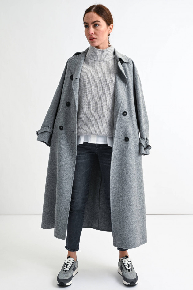 Max Mara Weekend Doppelreihiger Wollmantel BELGICA in Grau