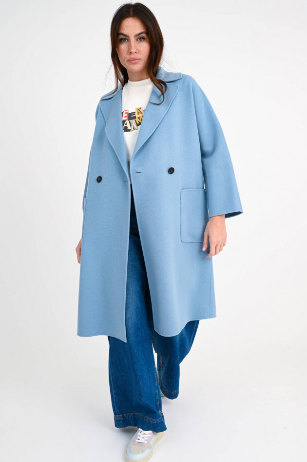 Max Mara Weekend Midi-Wollmantel SELZ in Azurblau