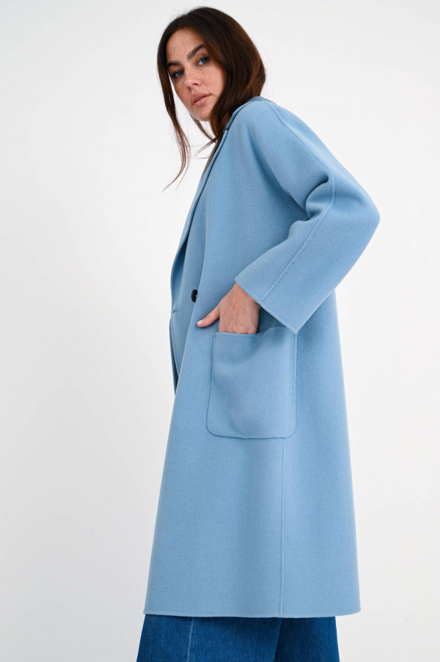 Max Mara Weekend Midi-Wollmantel SELZ in Azurblau