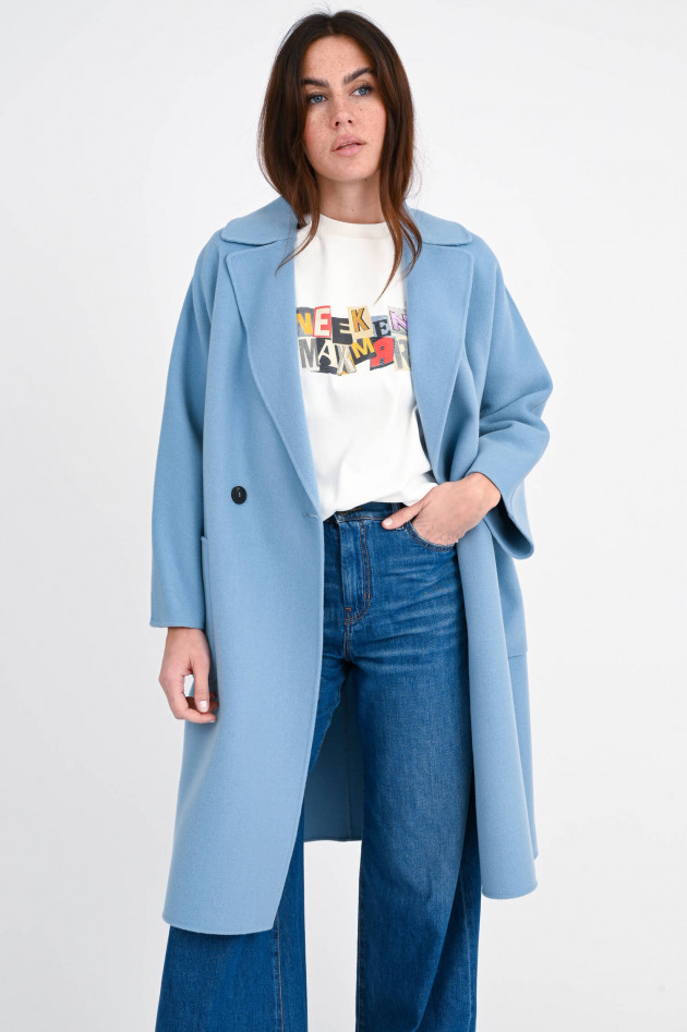 Max Mara Weekend Midi-Wollmantel SELZ in Azurblau