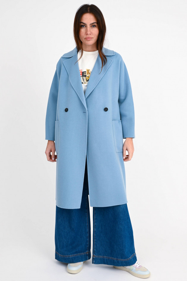 Max Mara Weekend Midi-Wollmantel SELZ in Azurblau