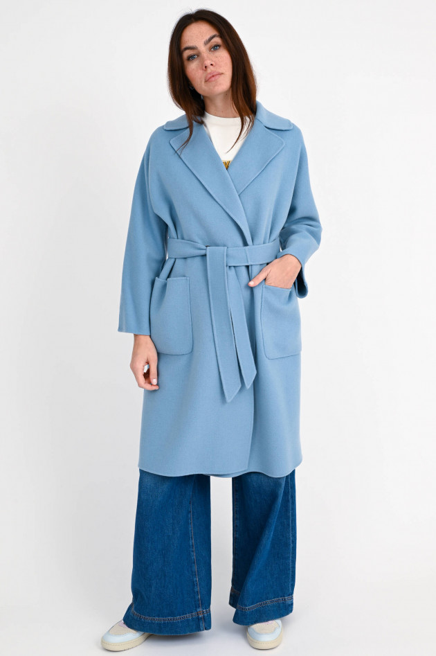 Max Mara Weekend Midi-Wollmantel SELZ in Azurblau