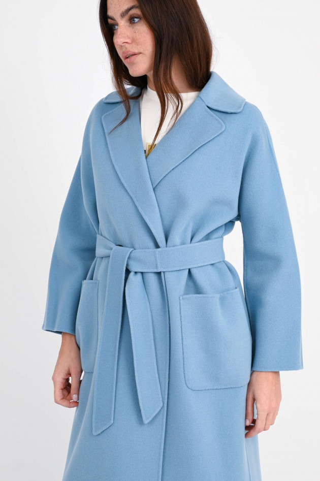 Max Mara Weekend Midi-Wollmantel SELZ in Azurblau