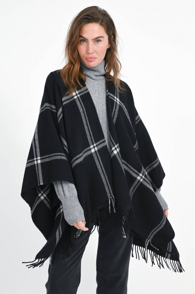 Max Mara Weekend Woll-Cashmere-Cape/Poncho GARDA in Schwarz
