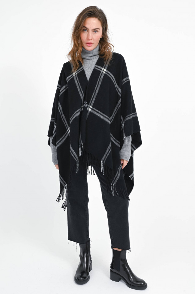 Max Mara Weekend Woll-Cashmere-Cape/Poncho GARDA in Schwarz