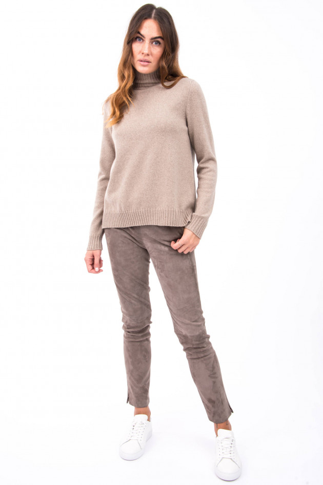 Max Mara Weekend Kaschmir Pullover mit hohem Turtleneck in Taupe