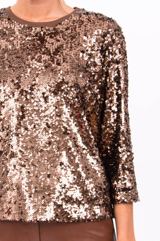 Max Mara Weekend Pullover DANDY mit Paillettenbesatz in Bronze