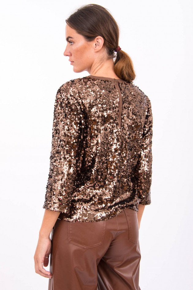 Max Mara Weekend Pullover DANDY mit Paillettenbesatz in Bronze