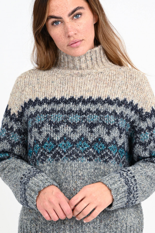 Max Mara Weekend Norweger-Pullover BRIGIDA in Sand/Grau/Blau