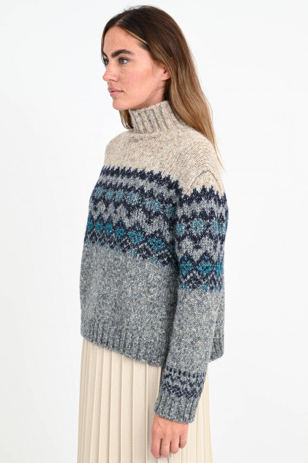 Max Mara Weekend Norweger-Pullover BRIGIDA in Sand/Grau/Blau