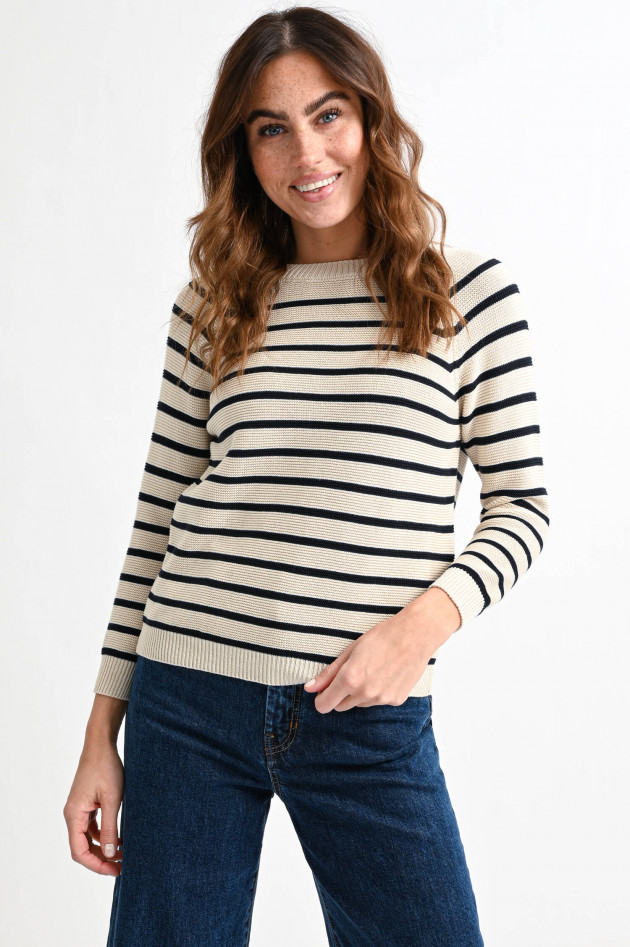 Max Mara Weekend Gestreifter Pullover CASERTA in Creme/Midnight