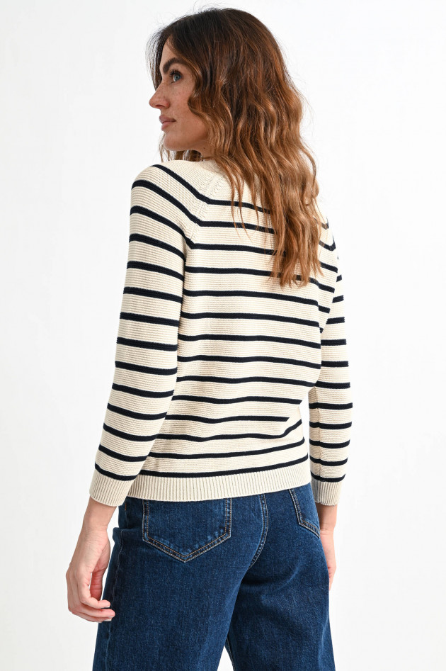 Max Mara Weekend Gestreifter Pullover CASERTA in Creme/Midnight