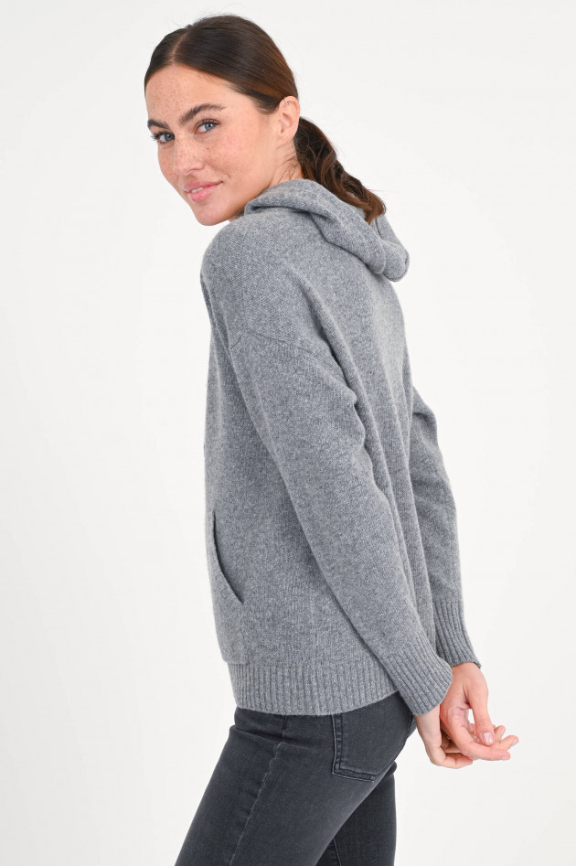 Max Mara Weekend Hoodie SCENICO aus Woll-Cashmere-Mix in Dunkelgrau