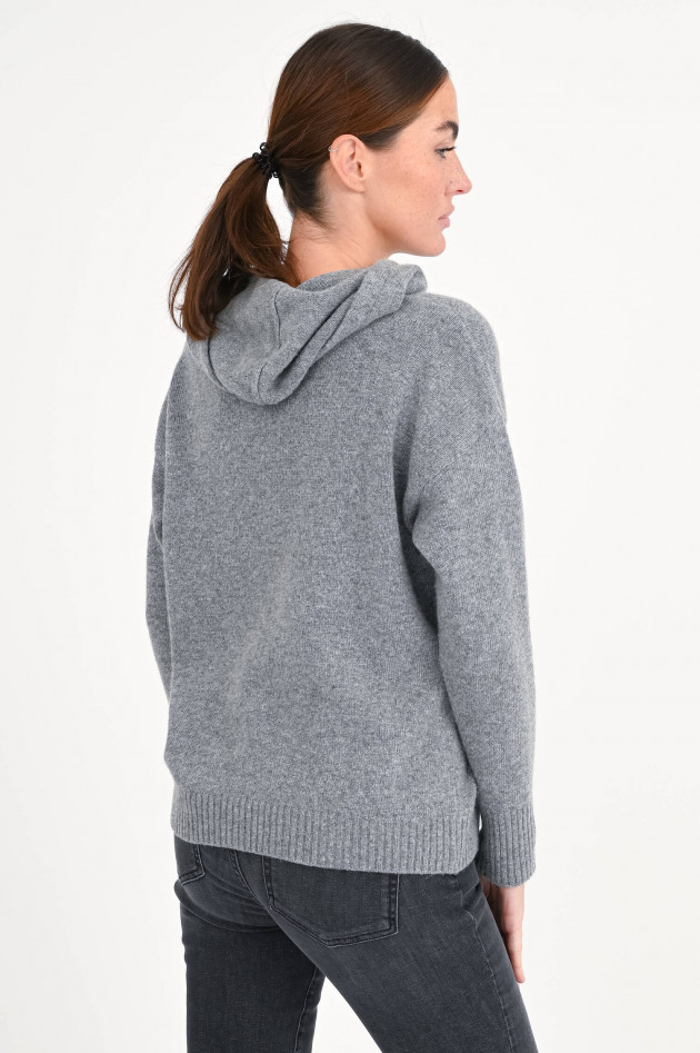 Max Mara Weekend Hoodie SCENICO aus Woll-Cashmere-Mix in Dunkelgrau