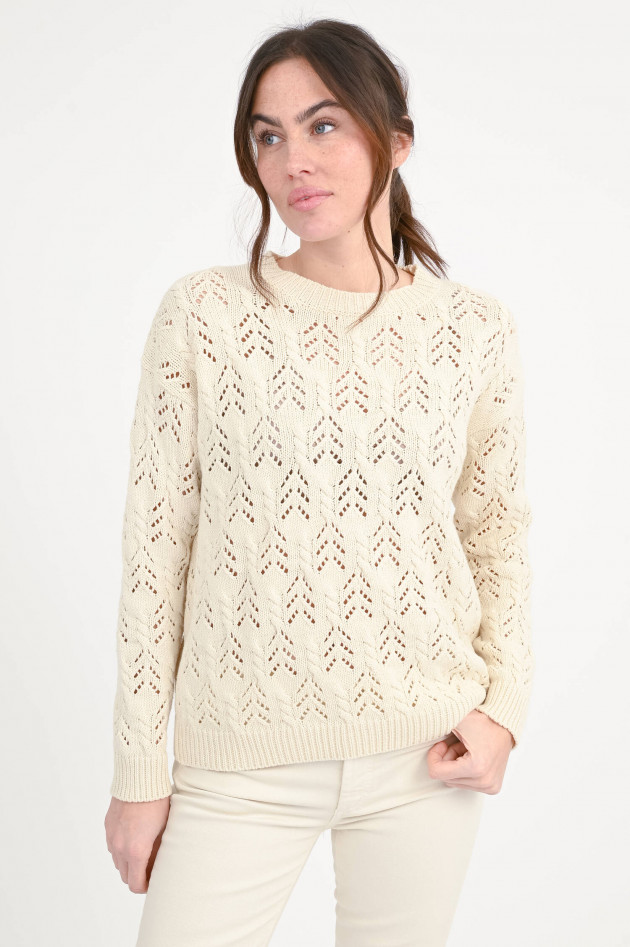 Max Mara Weekend Lochstickerei-Pullover in Ecru