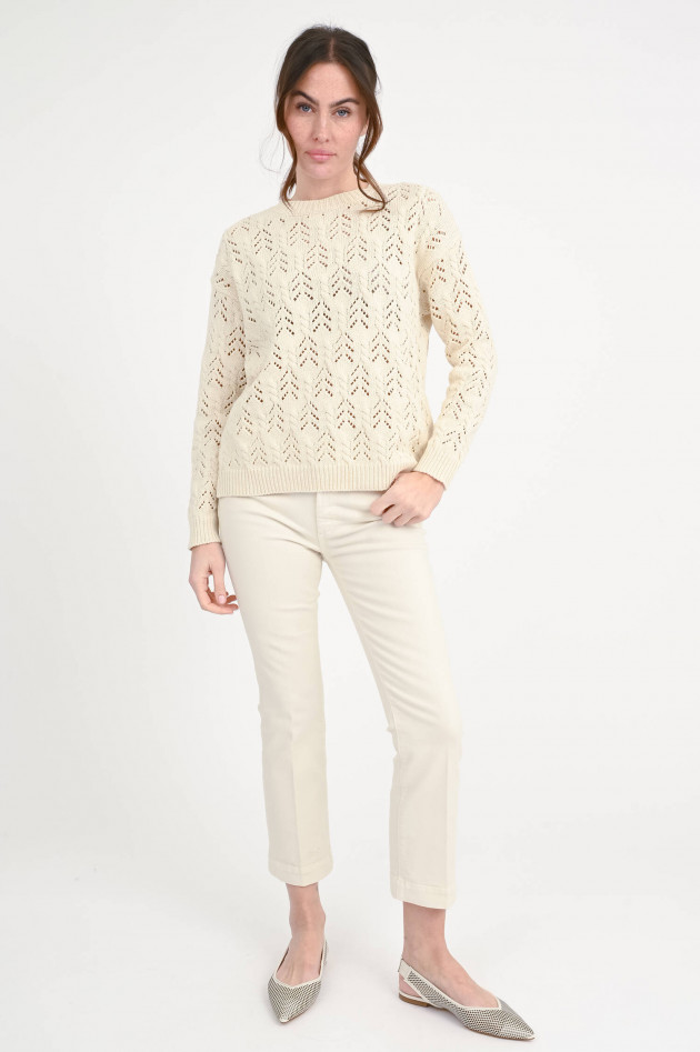 Max Mara Weekend Lochstickerei-Pullover in Ecru