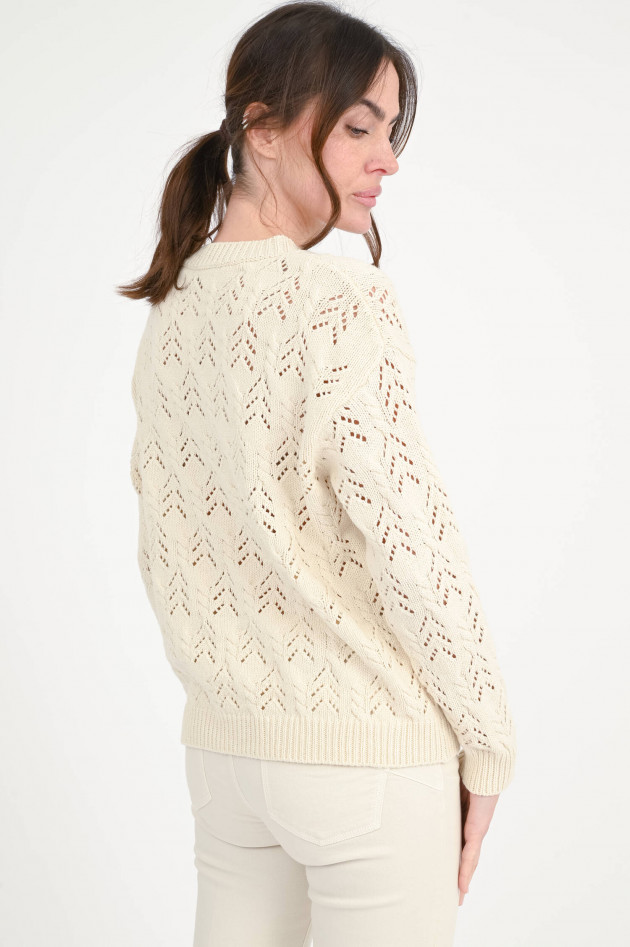 Max Mara Weekend Lochstickerei-Pullover in Ecru