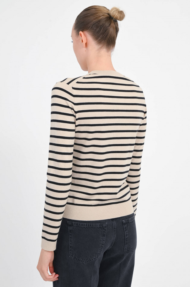 Max Mara Weekend Pullover SICILIA in Beige/Schwarz gestreift