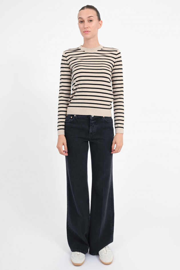 Max Mara Weekend Pullover SICILIA in Beige/Schwarz gestreift