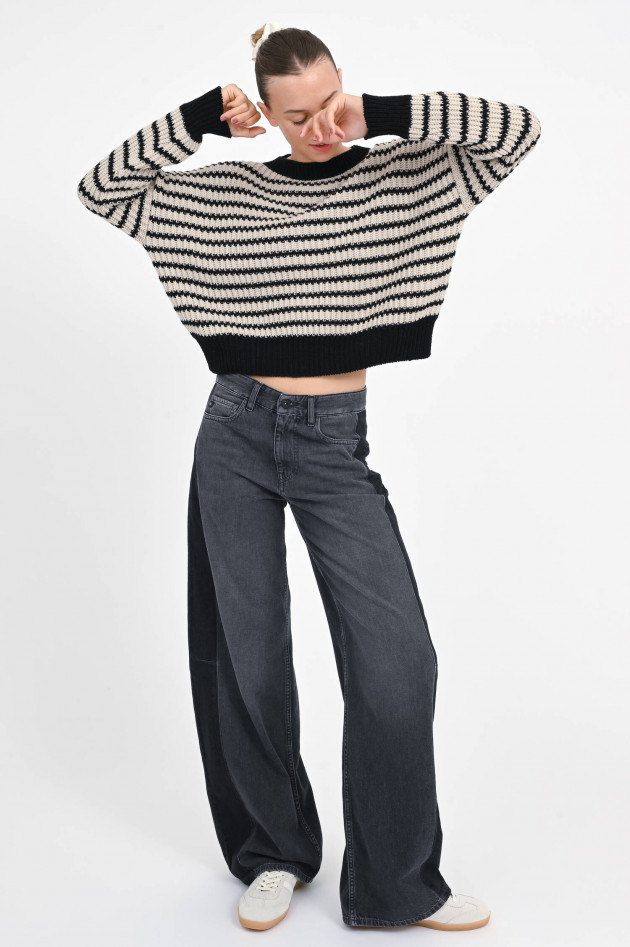 Max Mara Weekend Gestreifter Pullover EZOR in Beige/Schwarz