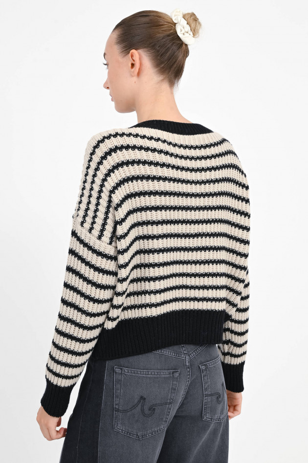 Max Mara Weekend Gestreifter Pullover EZOR in Beige/Schwarz
