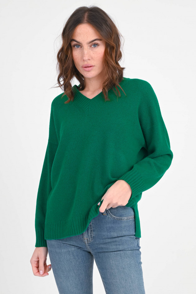 backMax Mara Weekend Pullover mit V-Ausschnitt in Smaragdgrün