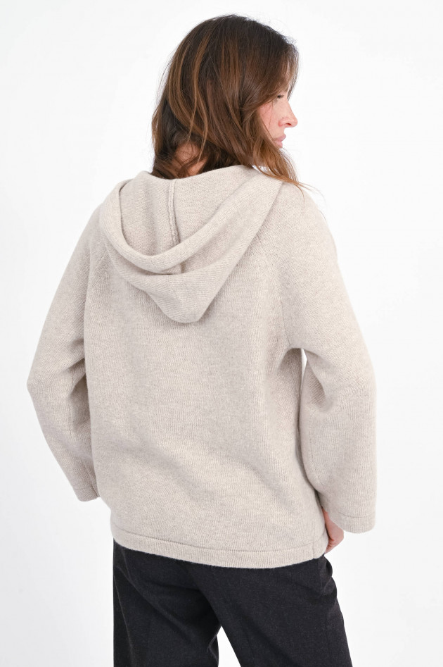 Max Mara Weekend Wollpullover GHIANDA mit Kapuze in Sand Melange