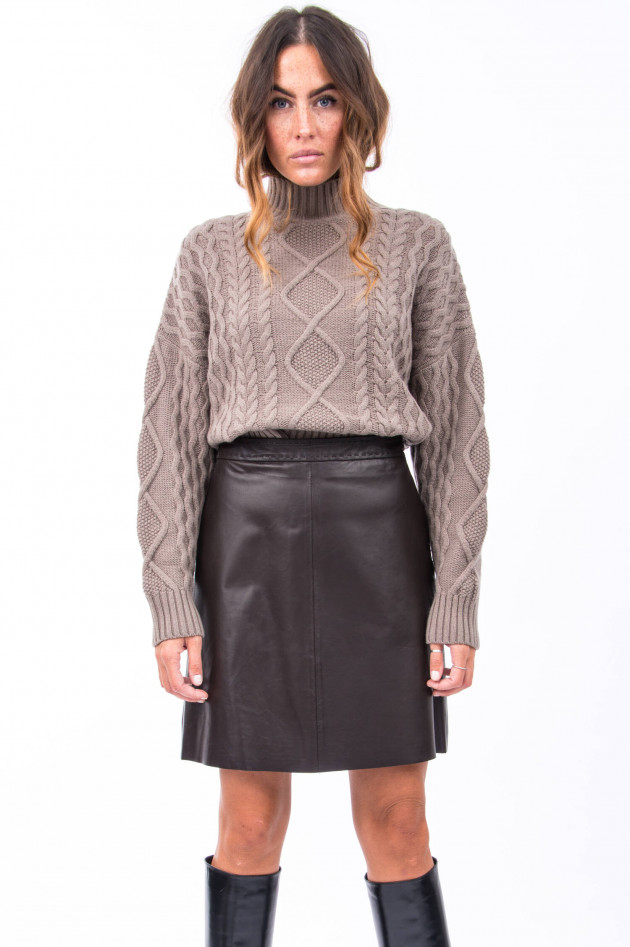 Max Mara Weekend Lederrock TIRO in Dunkelbraun