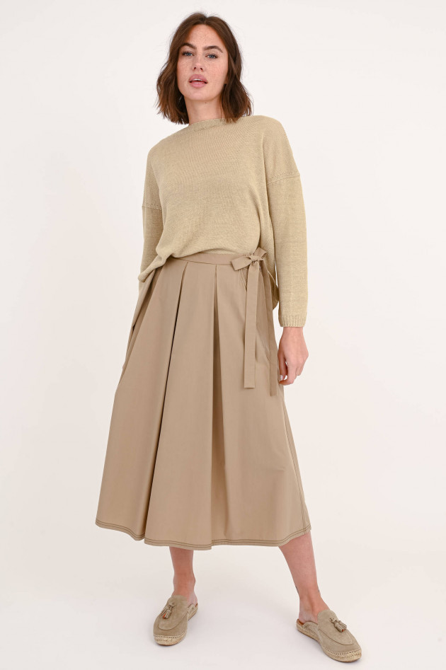 Max Mara Weekend Midirock mit Kellerfalten in Beige