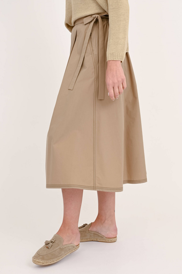 Max Mara Weekend Midirock mit Kellerfalten in Beige