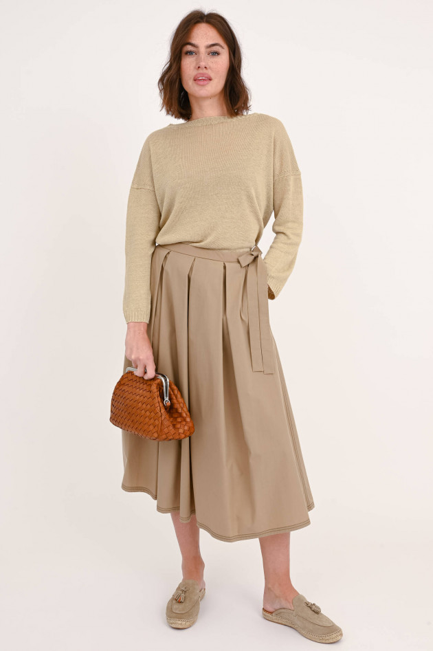 Max Mara Weekend Midirock mit Kellerfalten in Beige