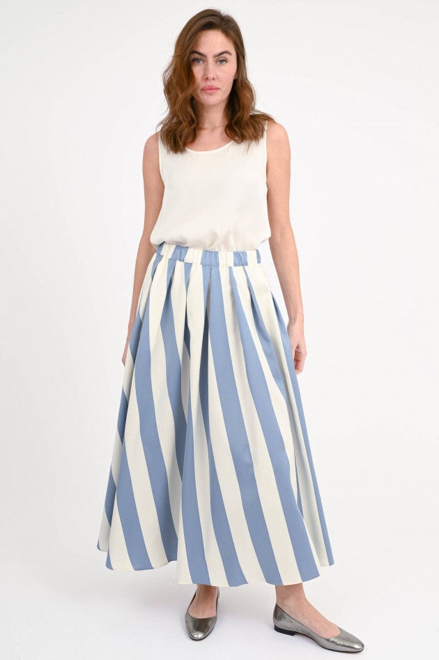 Max Mara Weekend Midi-Rock VIDIM in Blau/Creme gestreift