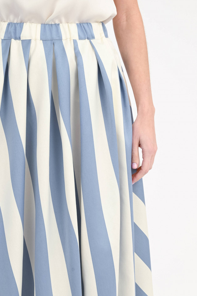 Max Mara Weekend Midi-Rock VIDIM in Blau/Creme gestreift