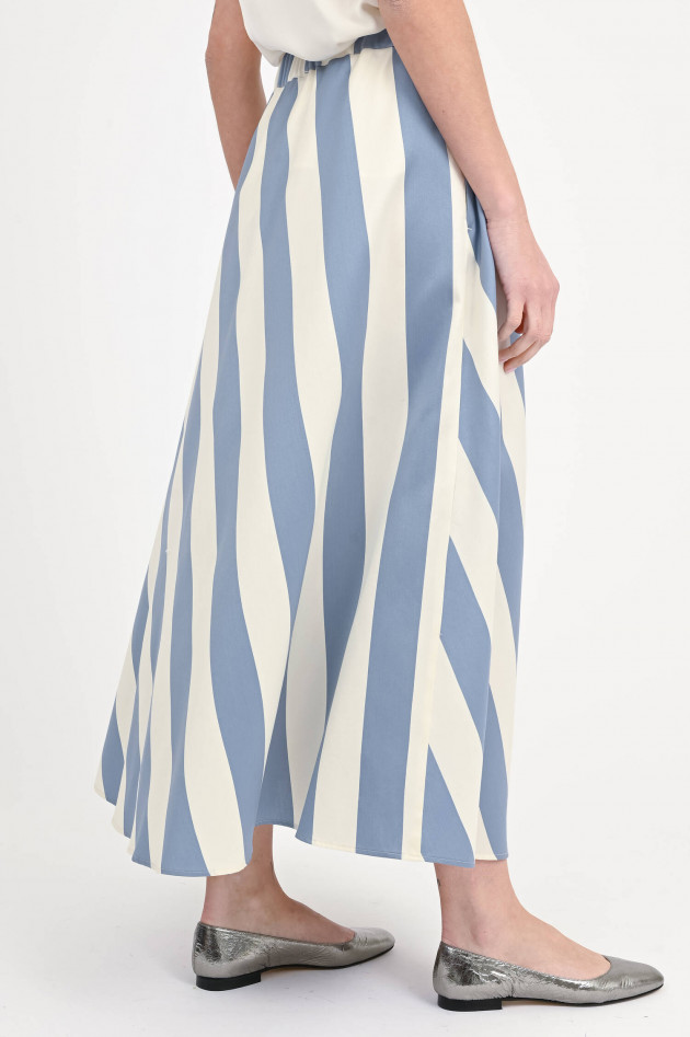 Max Mara Weekend Midi-Rock VIDIM in Blau/Creme gestreift
