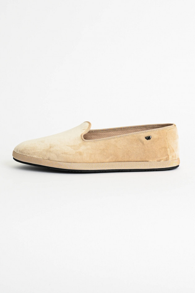 Max Mara Weekend Samtslipper mit Broschen in Honig