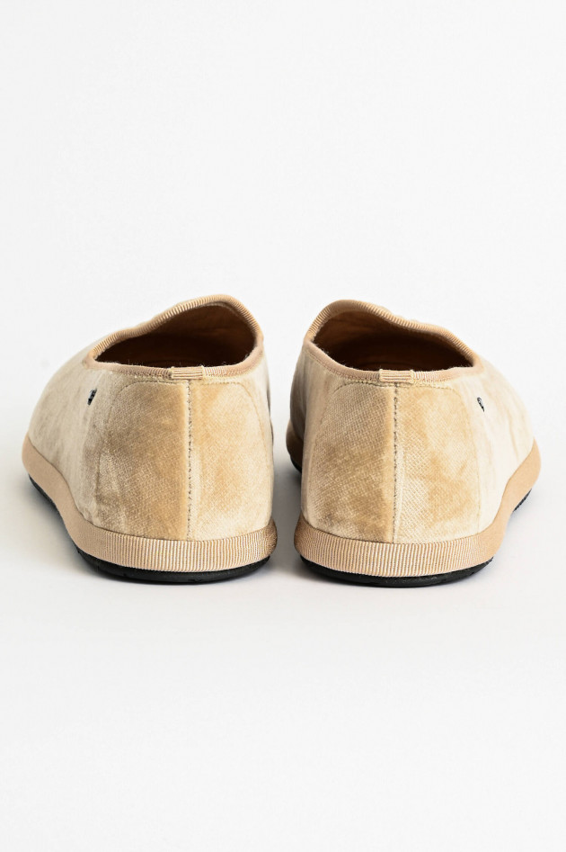 Max Mara Weekend Samtslipper mit Broschen in Honig