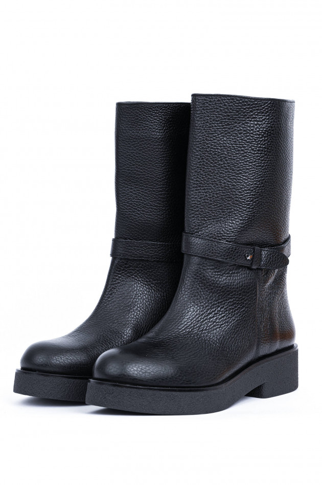 Max Mara Weekend Lederstiefel PATNER in Schwarz