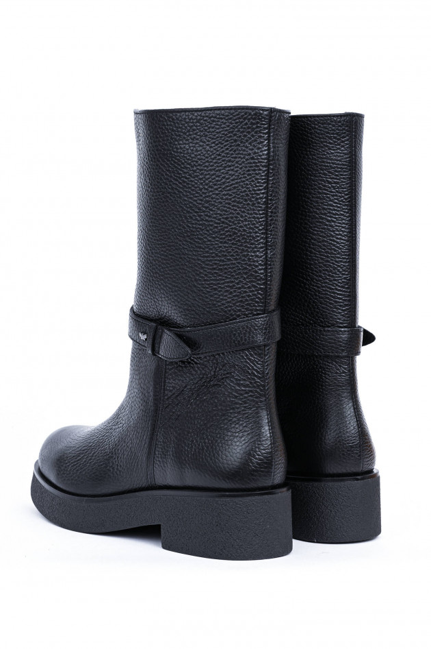 Max Mara Weekend Lederstiefel PATNER in Schwarz