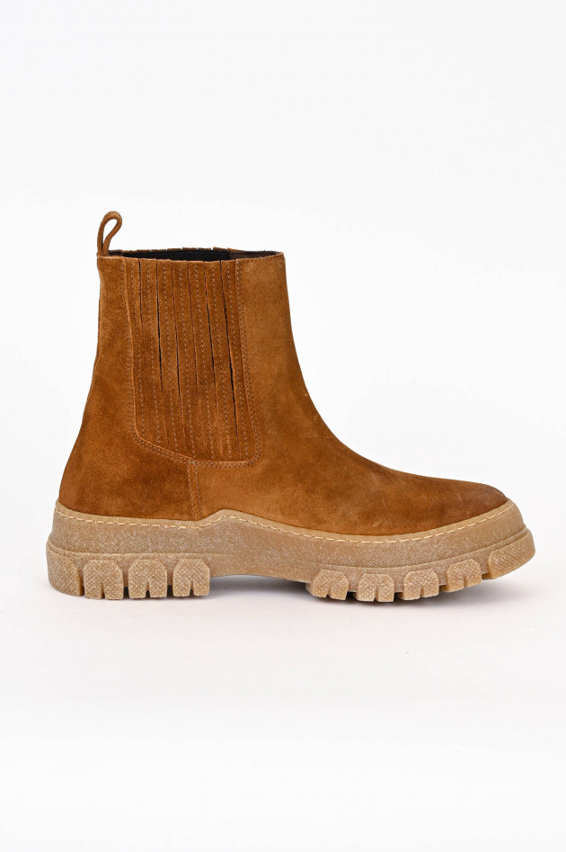 Max Mara Weekend Chelsea Boot GENEPI aus Veloursleder in Cognac