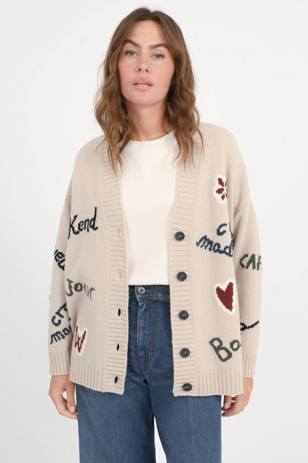 Max Mara Weekend Strickweste BELGIO mit Strick-Design in Ecru/Multi