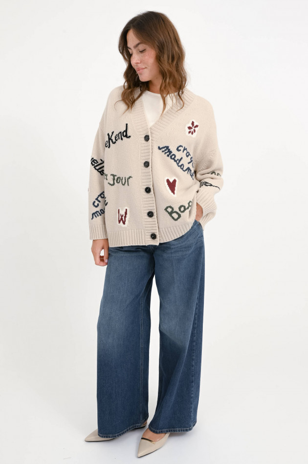 Max Mara Weekend Strickweste BELGIO mit Strick-Design in Ecru/Multi