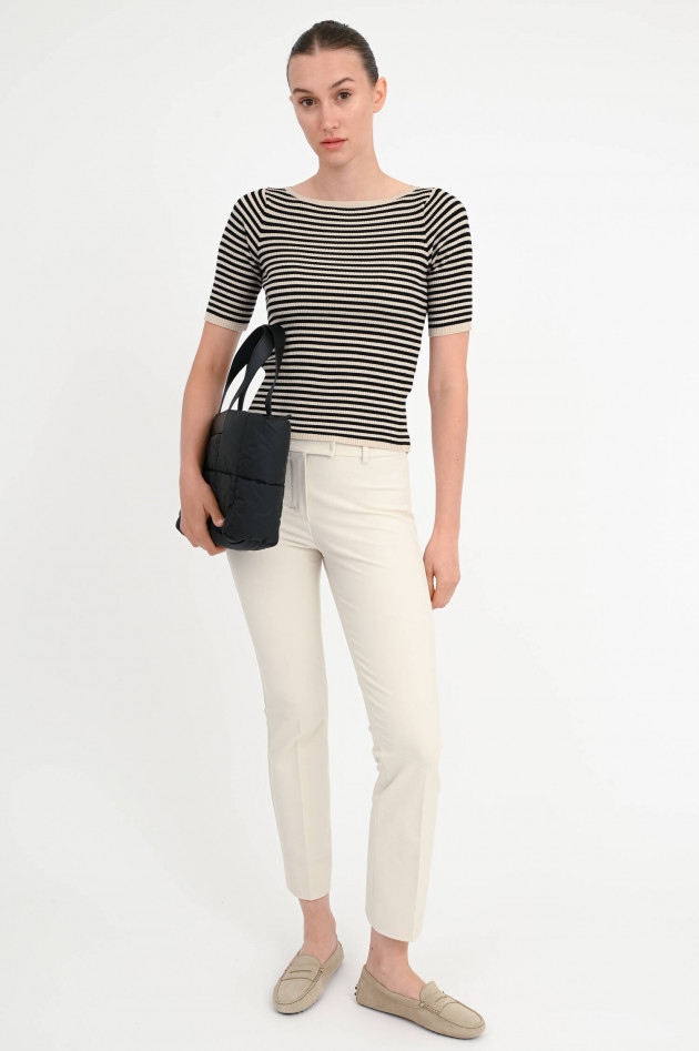 Max Mara Weekend Ripp-Shirt WASER in Beige/Schwarz gestreift