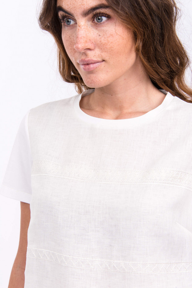 Max Mara Weekend Shirt ORI mit Leinen-Detail in Natur