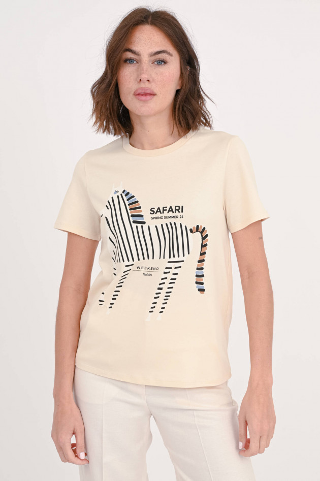Max Mara Weekend T-Shirt YEN mit Zebra-Print in Beige