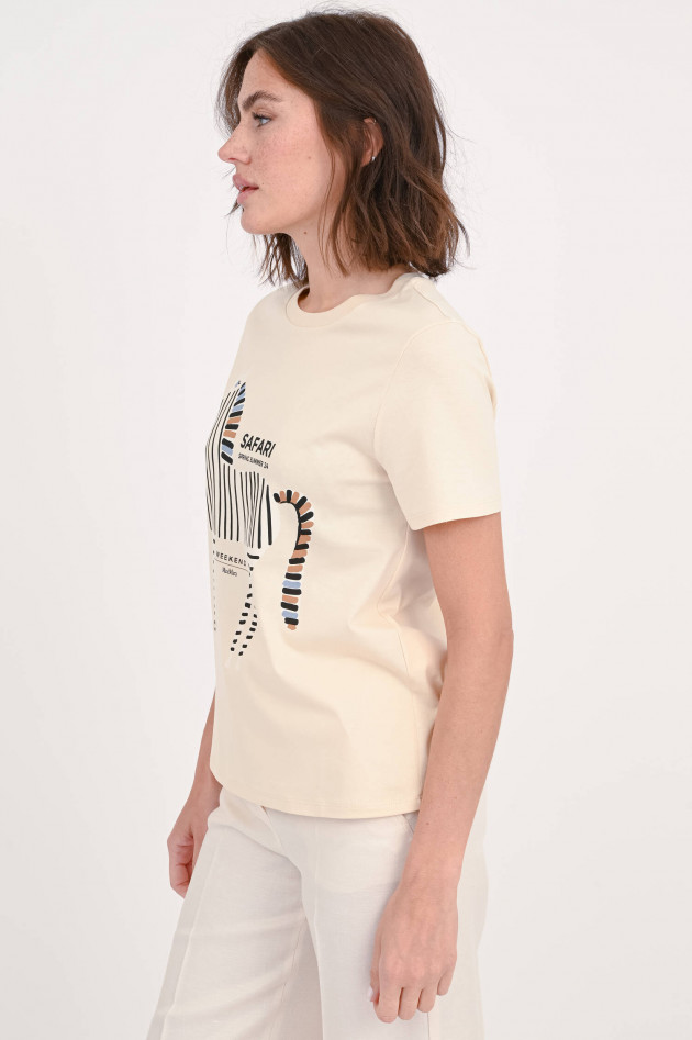 Max Mara Weekend T-Shirt YEN mit Zebra-Print in Beige