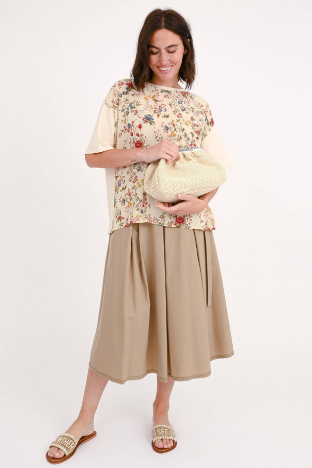 Max Mara Weekend T-Shirt aus Seiden-Mix MALAGA in Beige/Multicolor
