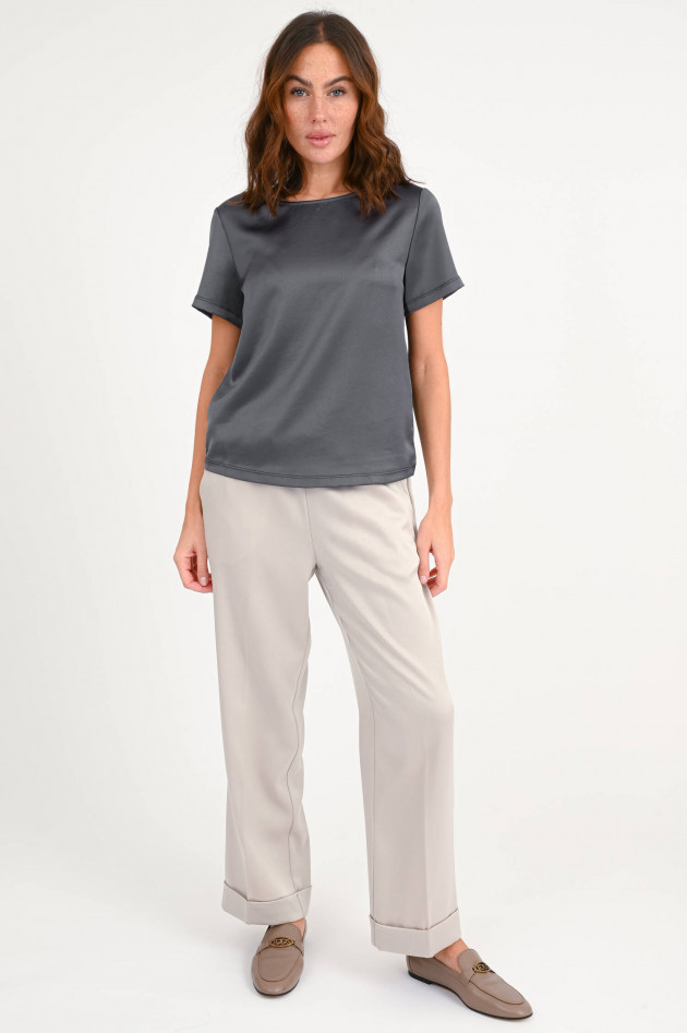 Max Mara Weekend Blusentop mit Rundhalsauschnitt in Oliv