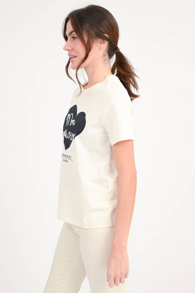 Max Mara Weekend Shirt mit MON AMOUR Stickerei in Elfenbein