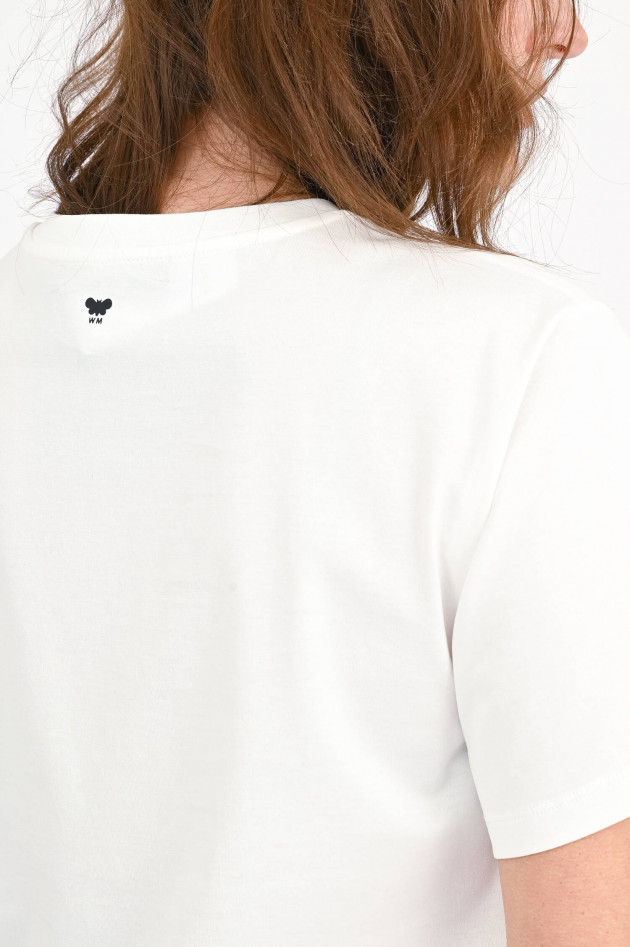 Max Mara Weekend T-Shirt CABINA mit Stickerei in Creme/Multi